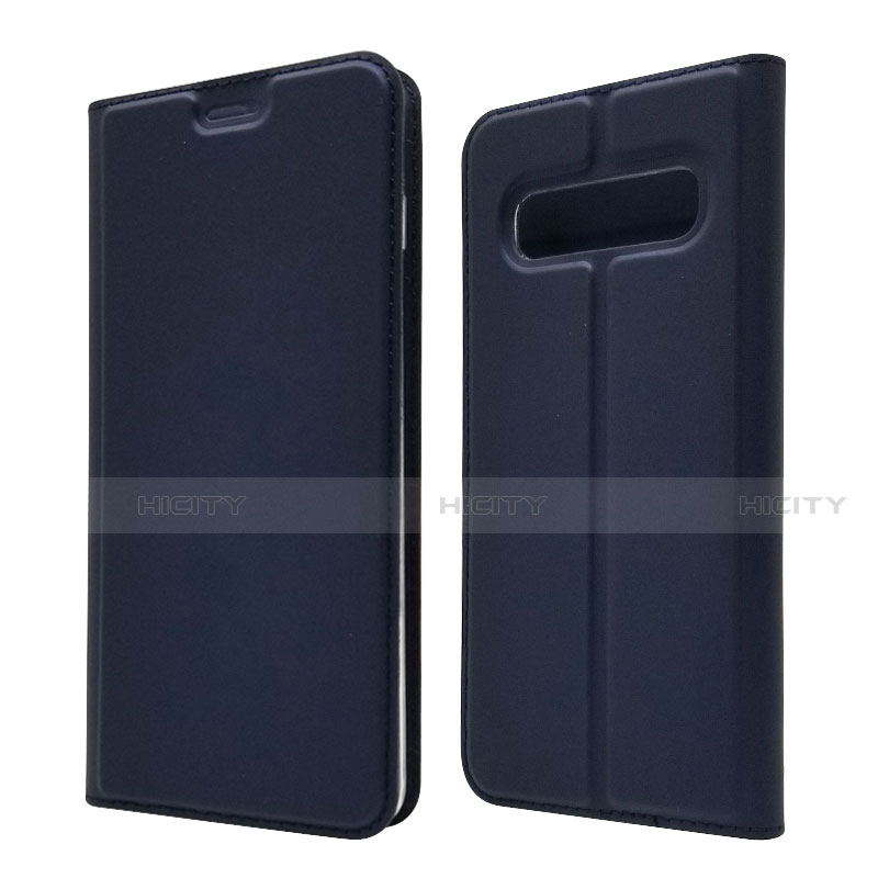 Custodia Portafoglio In Pelle Cover con Supporto T08 per Samsung Galaxy S10 Blu