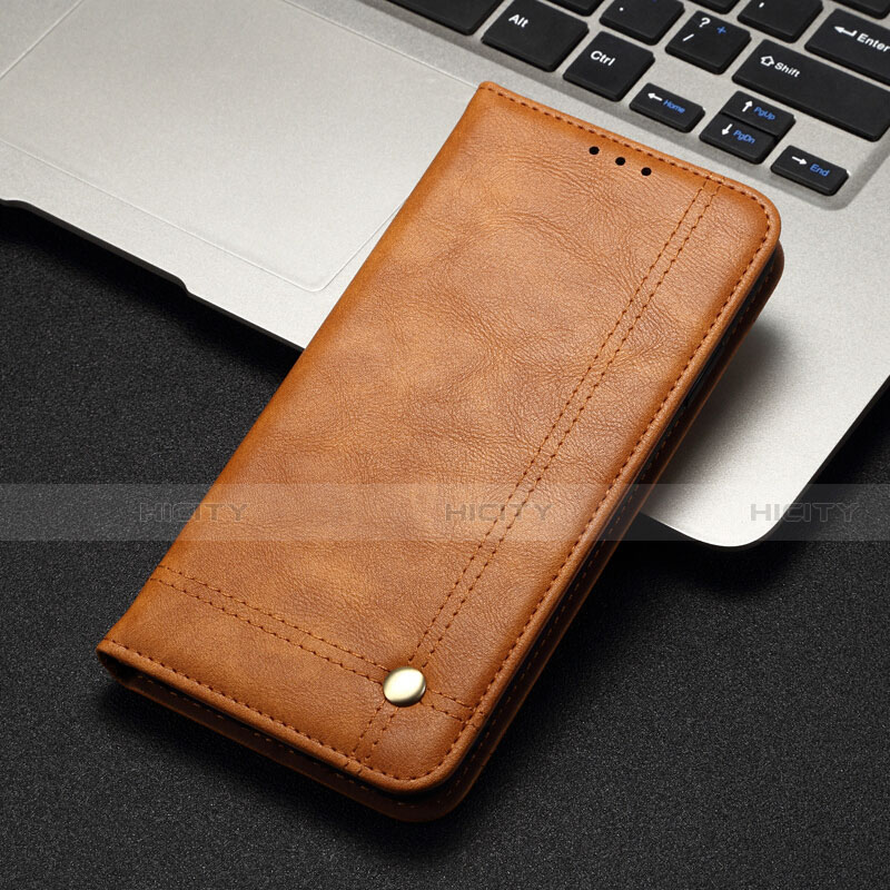 Custodia Portafoglio In Pelle Cover con Supporto T08 per Xiaomi Mi A3 Arancione