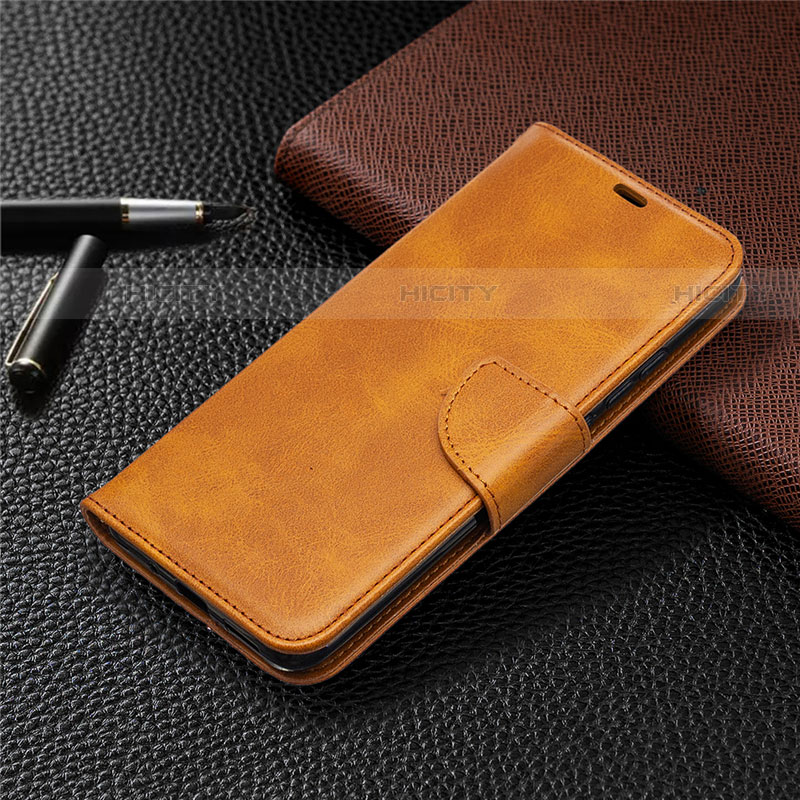 Custodia Portafoglio In Pelle Cover con Supporto T08 per Xiaomi Redmi 9A Arancione