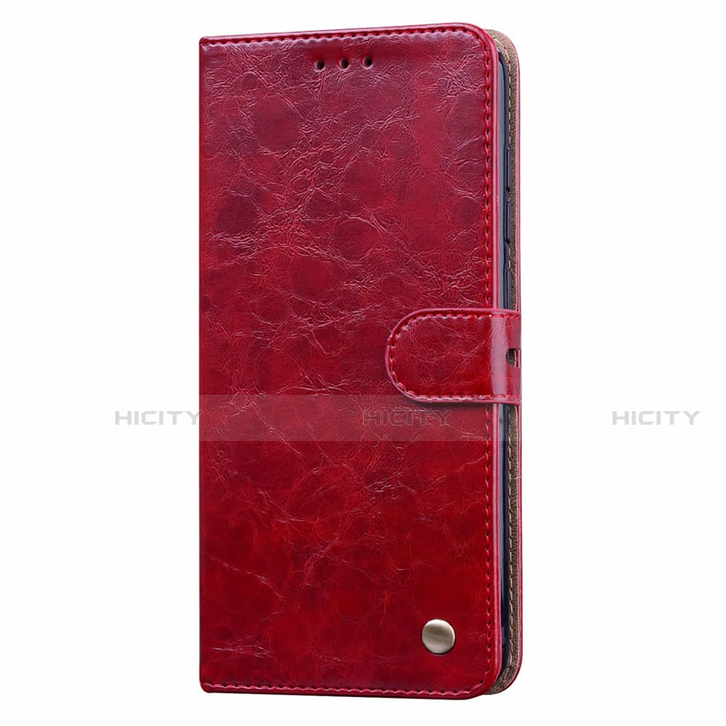 Custodia Portafoglio In Pelle Cover con Supporto T08 per Xiaomi Redmi Note 9 Rosso