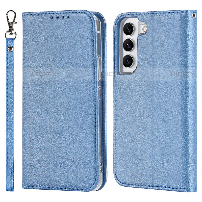 Custodia Portafoglio In Pelle Cover con Supporto T08D per Samsung Galaxy S21 Plus 5G Blu