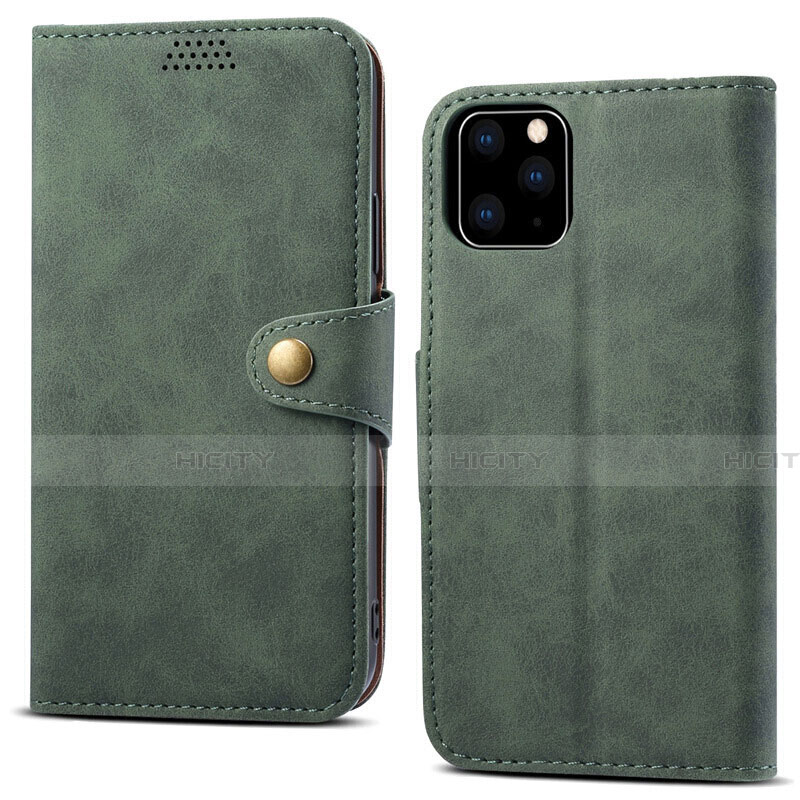 Custodia Portafoglio In Pelle Cover con Supporto T09 per Apple iPhone 11 Pro Verde