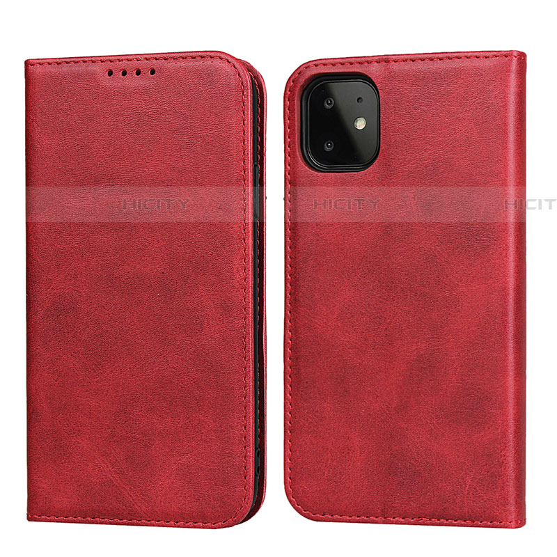 Custodia Portafoglio In Pelle Cover con Supporto T09 per Apple iPhone 11 Rosso