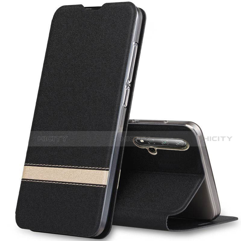 Custodia Portafoglio In Pelle Cover con Supporto T09 per Huawei Honor 20S Nero