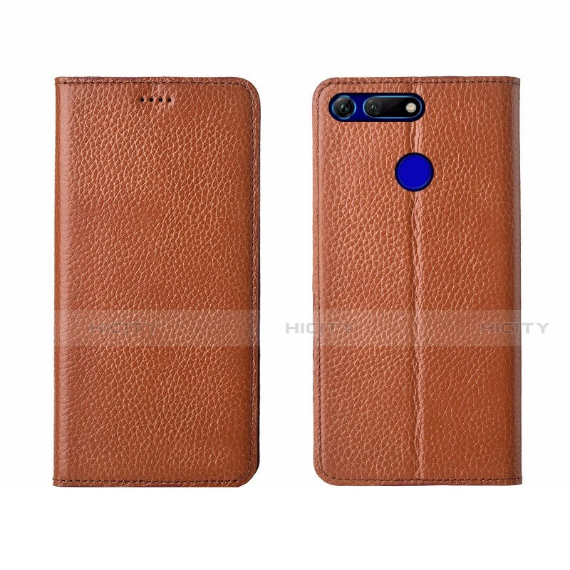 Custodia Portafoglio In Pelle Cover con Supporto T09 per Huawei Honor V20 Arancione