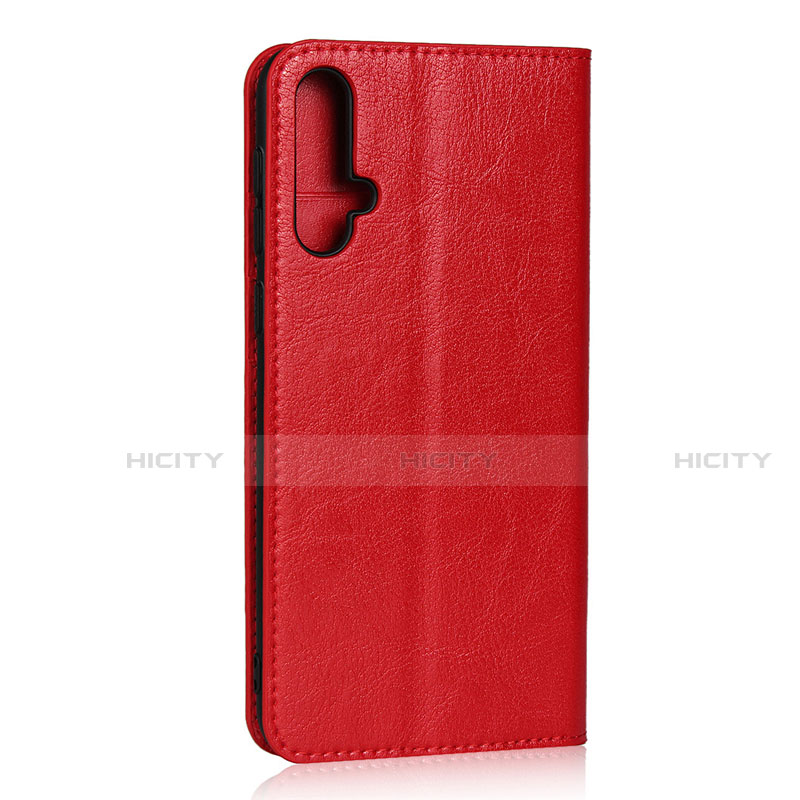Custodia Portafoglio In Pelle Cover con Supporto T09 per Huawei Nova 5 Rosso