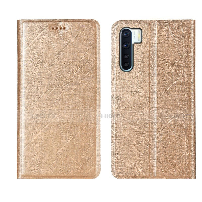 Custodia Portafoglio In Pelle Cover con Supporto T09 per Oppo K7 5G Oro