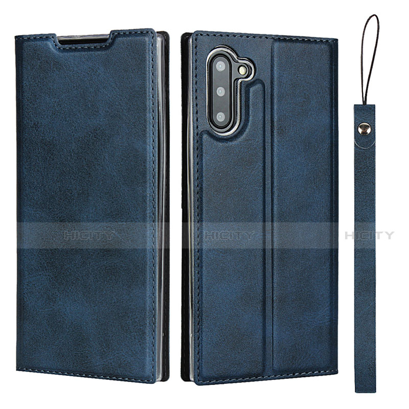 Custodia Portafoglio In Pelle Cover con Supporto T09 per Samsung Galaxy Note 10 5G Blu