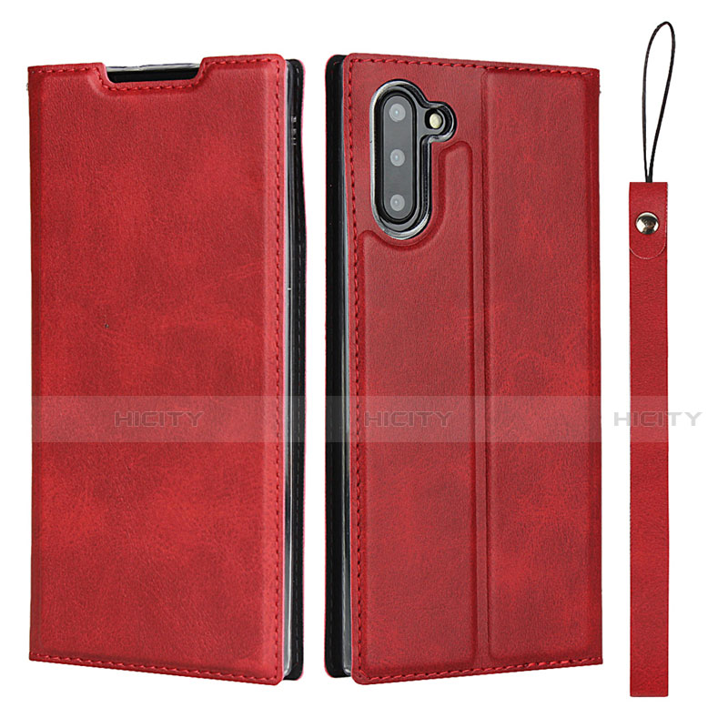 Custodia Portafoglio In Pelle Cover con Supporto T09 per Samsung Galaxy Note 10 Rosso