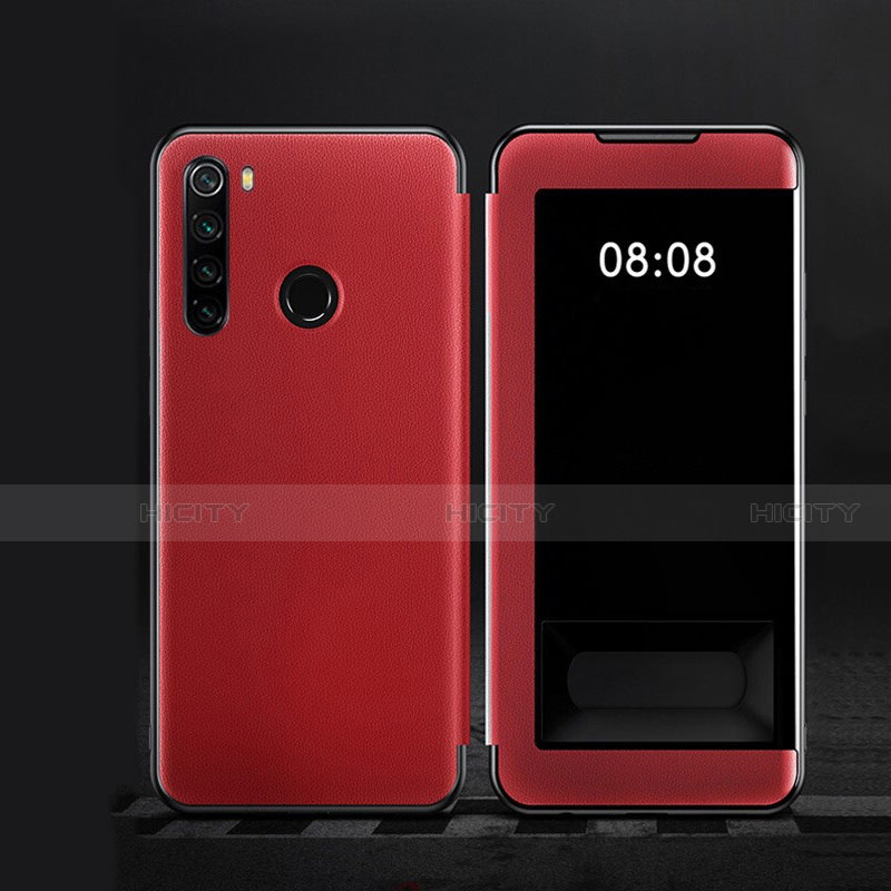 Custodia Portafoglio In Pelle Cover con Supporto T09 per Xiaomi Redmi Note 8 Rosso