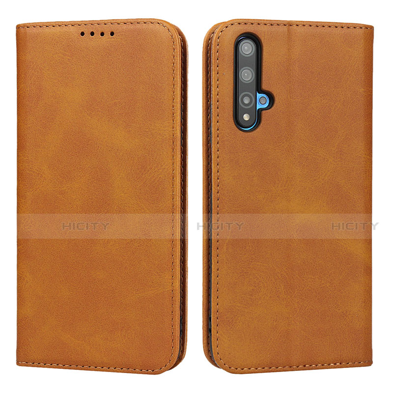 Custodia Portafoglio In Pelle Cover con Supporto T10 per Huawei Honor 20 Arancione