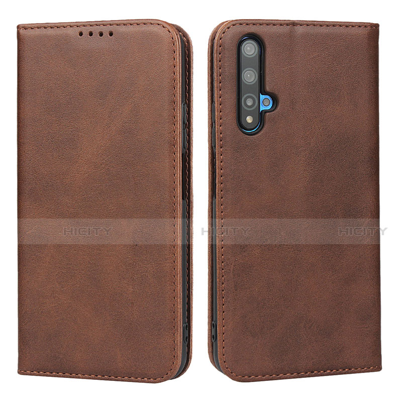 Custodia Portafoglio In Pelle Cover con Supporto T10 per Huawei Honor 20S Marrone