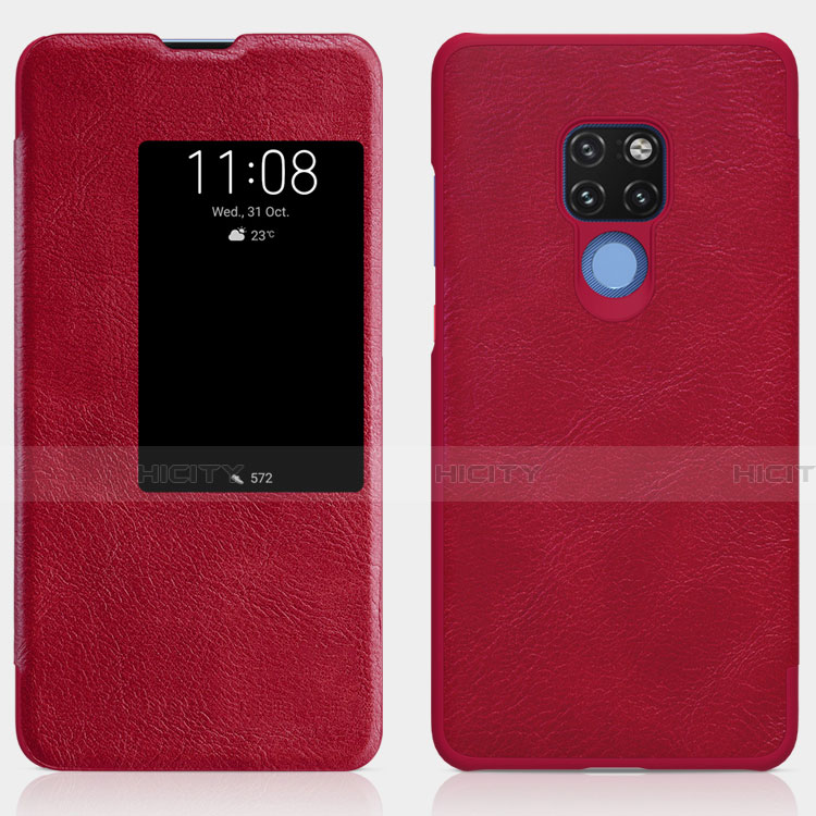 Custodia Portafoglio In Pelle Cover con Supporto T10 per Huawei Mate 20 Rosso
