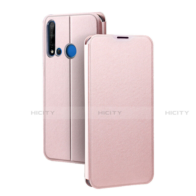 Custodia Portafoglio In Pelle Cover con Supporto T10 per Huawei P20 Lite (2019) Oro Rosa