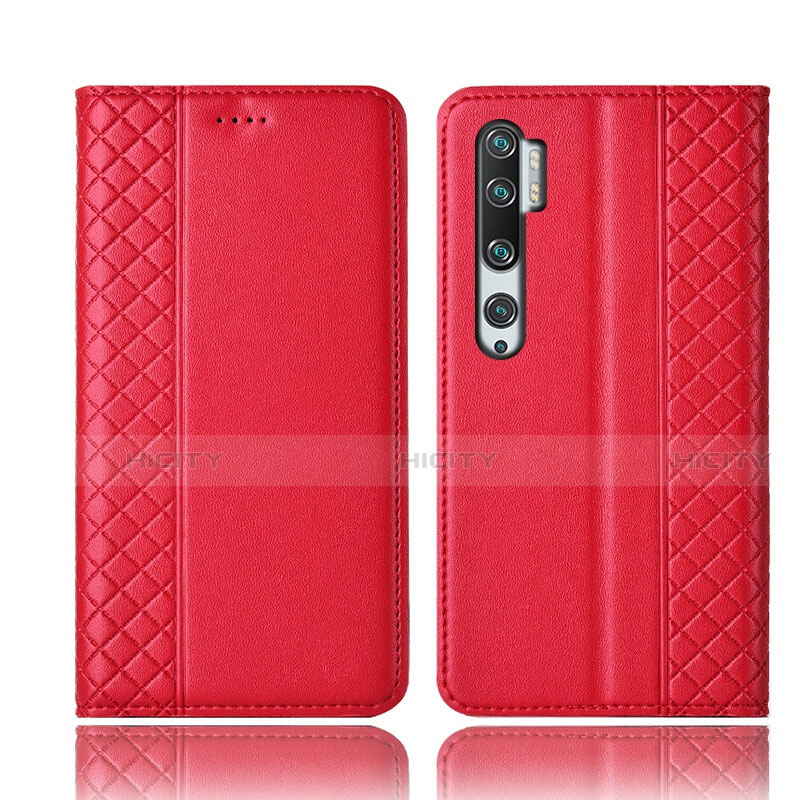 Custodia Portafoglio In Pelle Cover con Supporto T10 per Xiaomi Mi Note 10 Pro Rosso