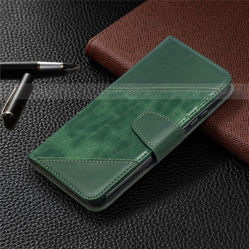 Custodia Portafoglio In Pelle Cover con Supporto T10 per Xiaomi Redmi 9AT Verde