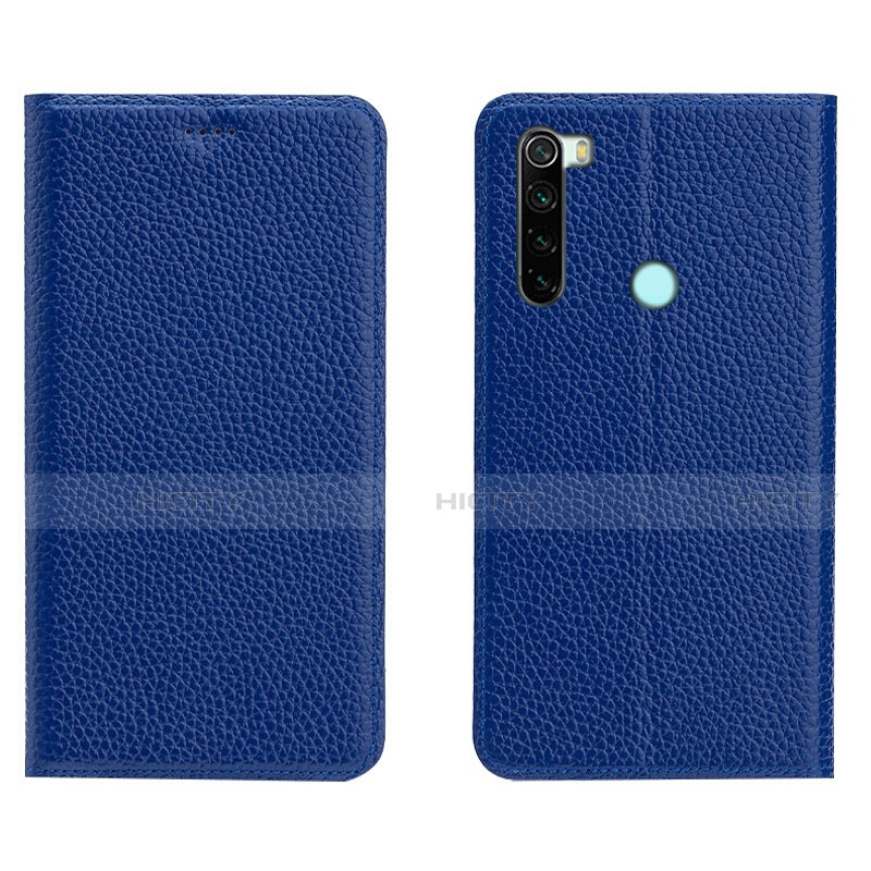 Custodia Portafoglio In Pelle Cover con Supporto T10 per Xiaomi Redmi Note 8 Blu