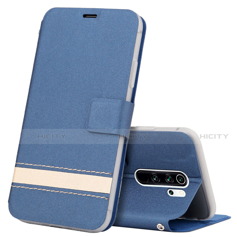 Custodia Portafoglio In Pelle Cover con Supporto T10 per Xiaomi Redmi Note 8 Pro Blu