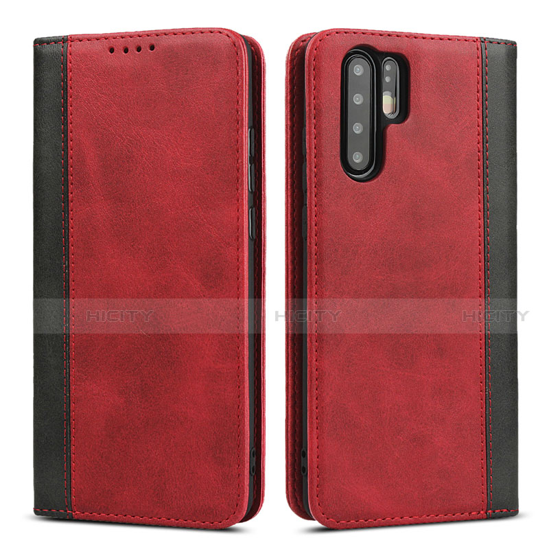 Custodia Portafoglio In Pelle Cover con Supporto T11 per Huawei P30 Pro Rosso