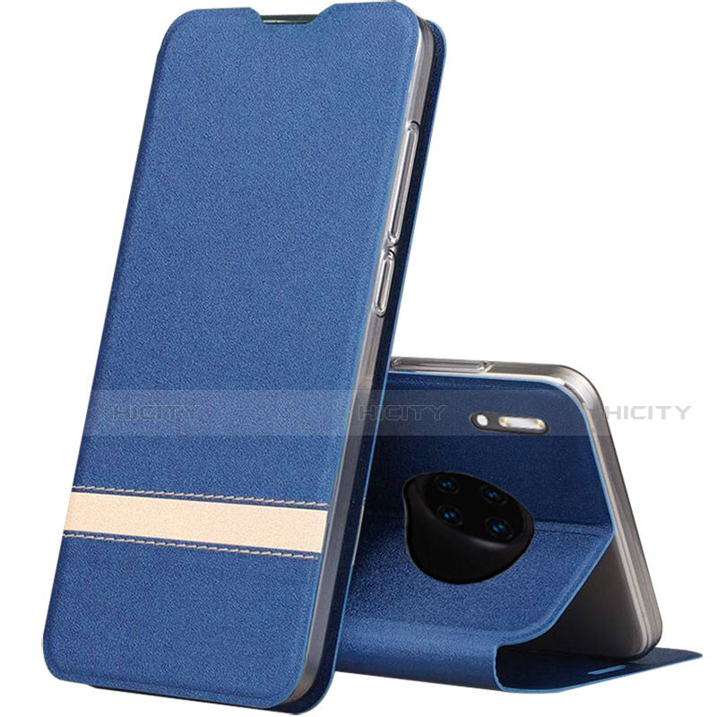 Custodia Portafoglio In Pelle Cover con Supporto T12 per Huawei Mate 30 5G Blu