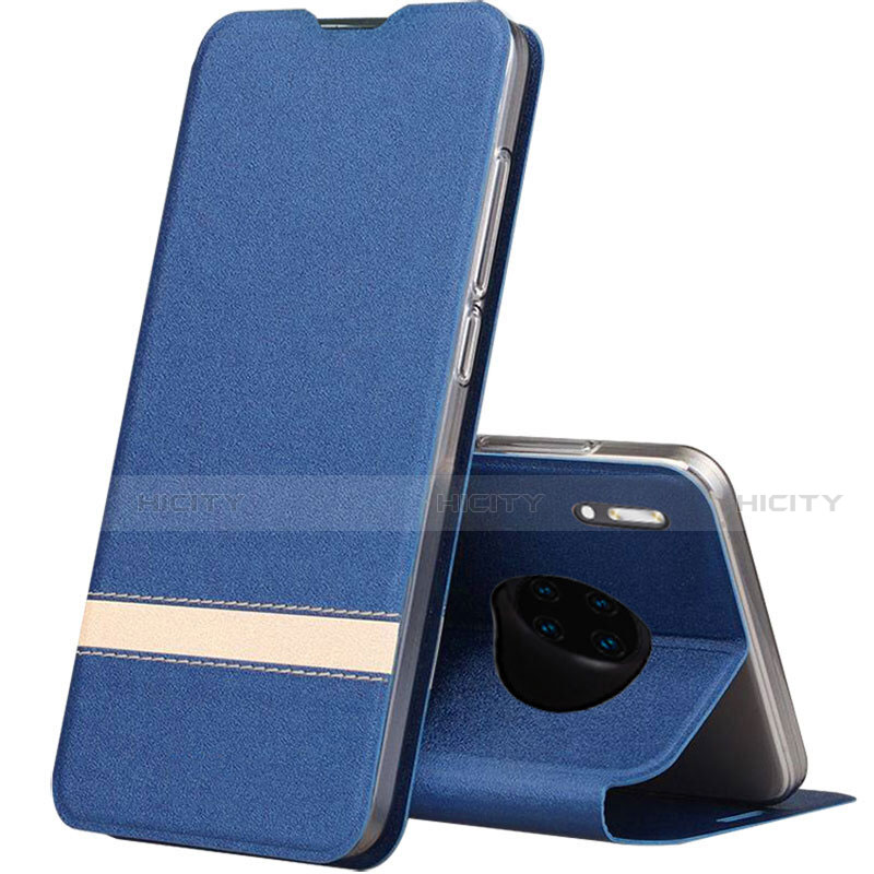 Custodia Portafoglio In Pelle Cover con Supporto T12 per Huawei Mate 30 Pro 5G Blu
