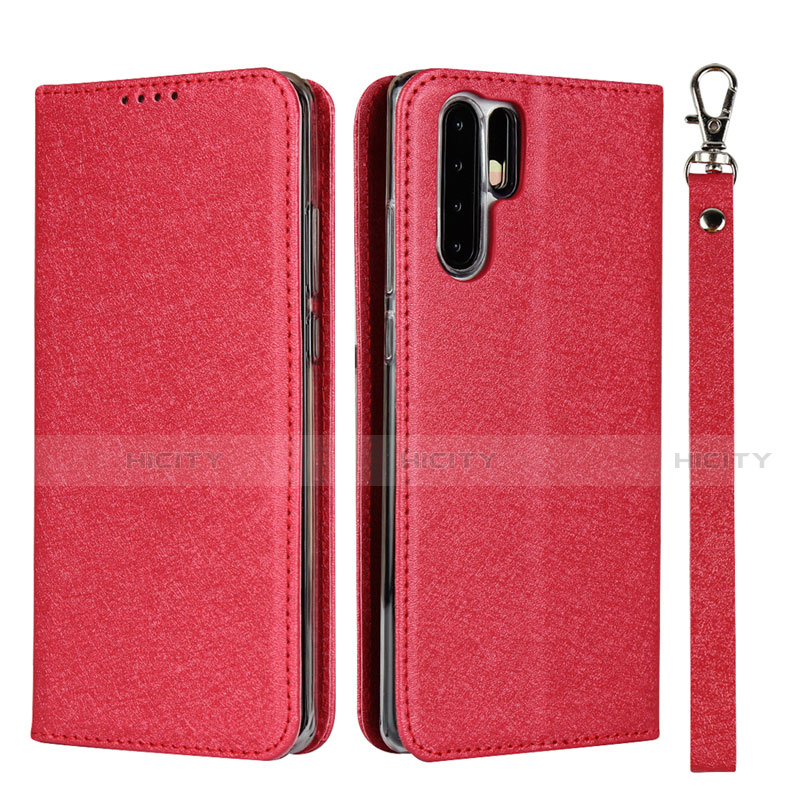 Custodia Portafoglio In Pelle Cover con Supporto T12 per Huawei P30 Pro Rosso