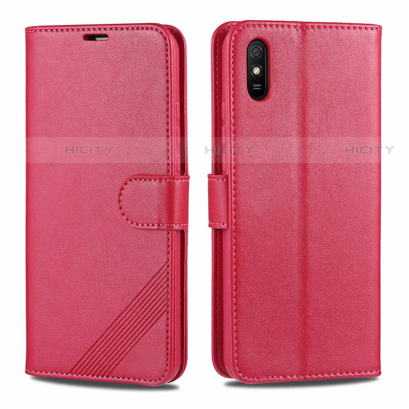 Custodia Portafoglio In Pelle Cover con Supporto T12 per Xiaomi Redmi 9A Rosso
