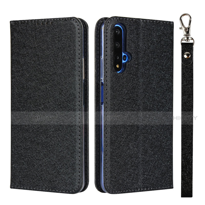 Custodia Portafoglio In Pelle Cover con Supporto T14 per Huawei Nova 5T Nero