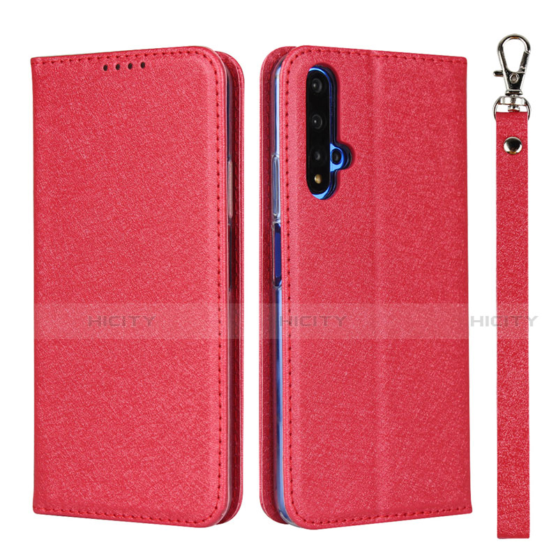 Custodia Portafoglio In Pelle Cover con Supporto T14 per Huawei Nova 5T Rosso