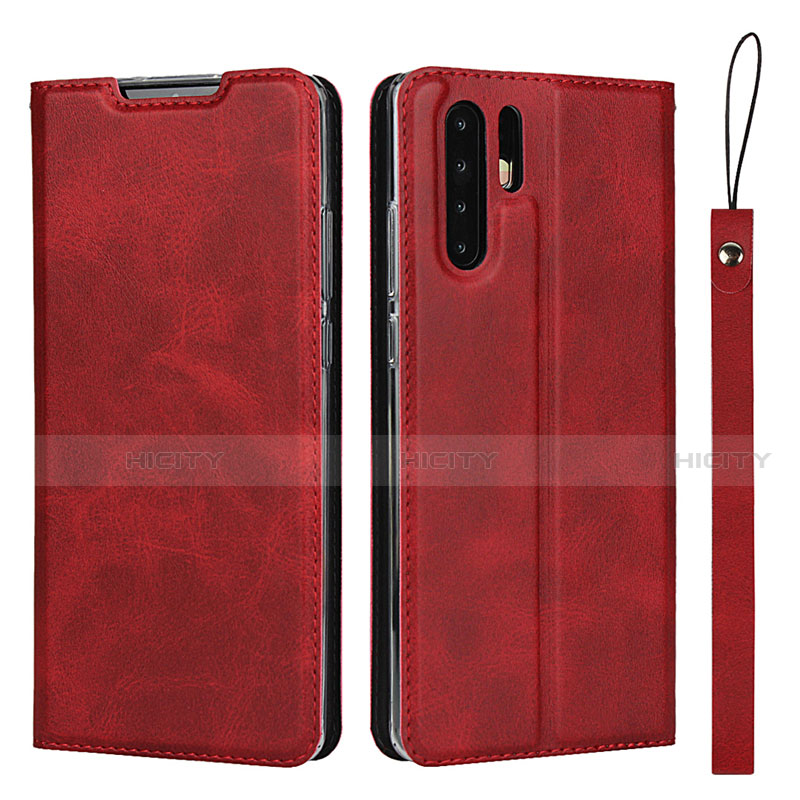 Custodia Portafoglio In Pelle Cover con Supporto T14 per Huawei P30 Pro Rosso