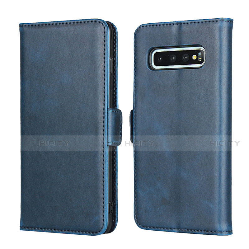 Custodia Portafoglio In Pelle Cover con Supporto T14 per Samsung Galaxy S10 Plus Blu