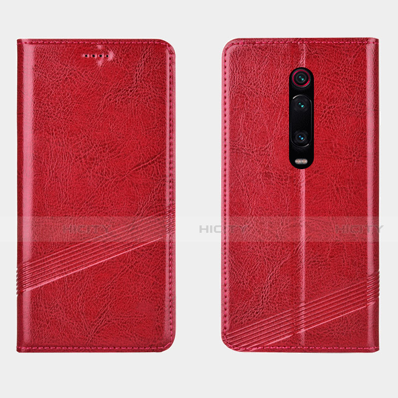 Custodia Portafoglio In Pelle Cover con Supporto T14 per Xiaomi Mi 9T Rosso