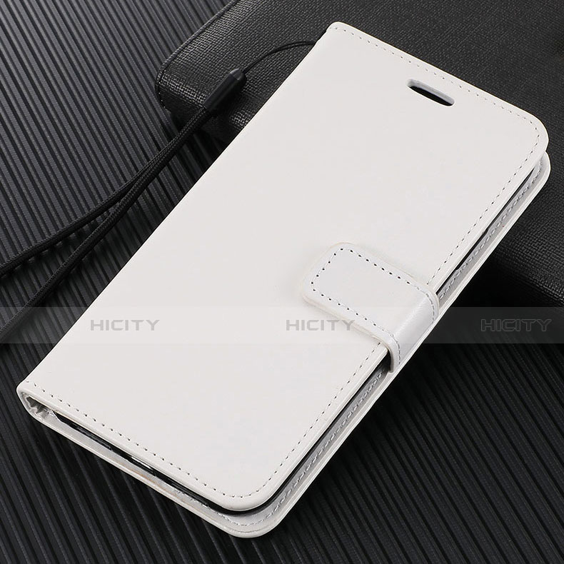 Custodia Portafoglio In Pelle Cover con Supporto T14 per Xiaomi Mi Note 10 Bianco