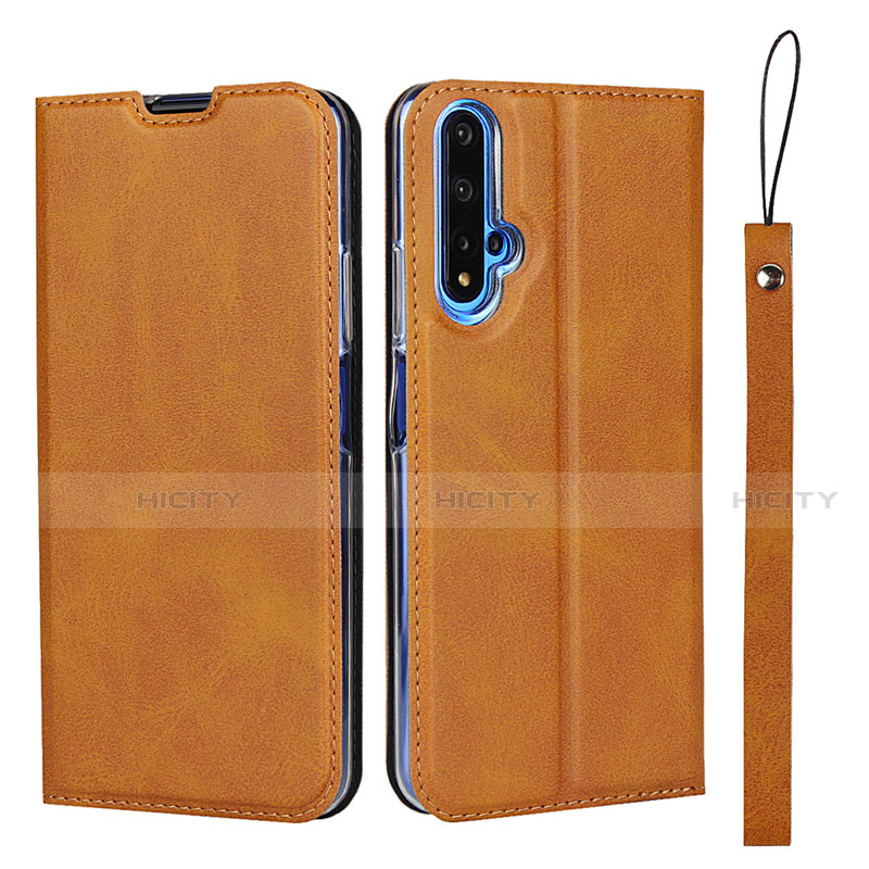 Custodia Portafoglio In Pelle Cover con Supporto T15 per Huawei Honor 20 Arancione