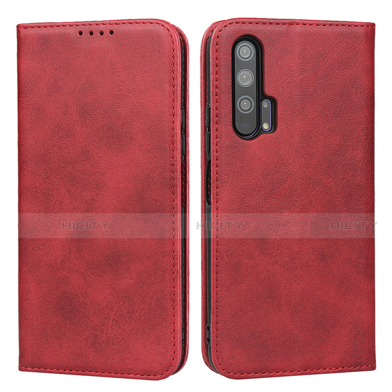 Custodia Portafoglio In Pelle Cover con Supporto T15 per Huawei Honor 20 Pro Rosso