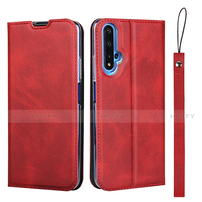 Custodia Portafoglio In Pelle Cover con Supporto T15 per Huawei Honor 20 Rosso