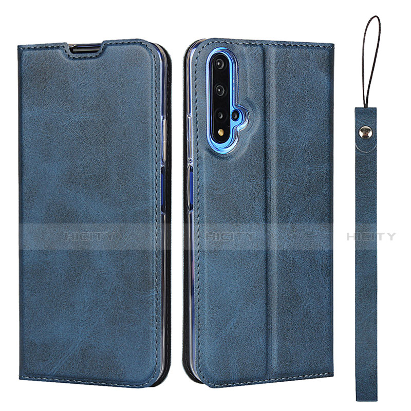 Custodia Portafoglio In Pelle Cover con Supporto T15 per Huawei Honor 20S Blu