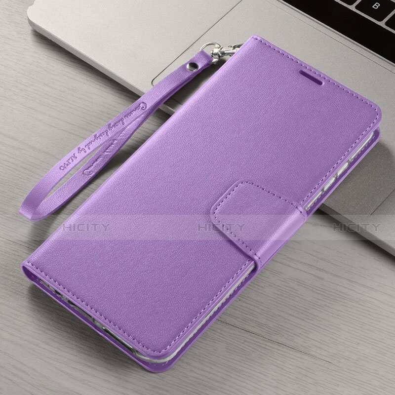 Custodia Portafoglio In Pelle Cover con Supporto T15 per Xiaomi Mi Note 10 Pro Viola