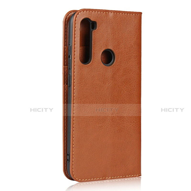 Custodia Portafoglio In Pelle Cover con Supporto T15 per Xiaomi Redmi Note 8 Arancione