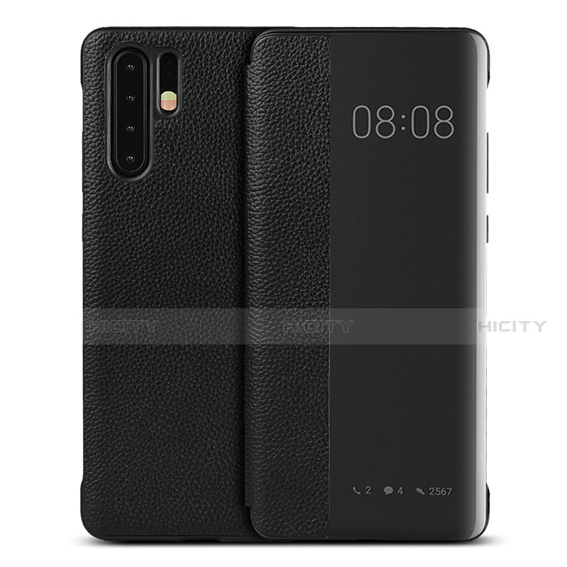 Custodia Portafoglio In Pelle Cover con Supporto T16 per Huawei P30 Pro Nero