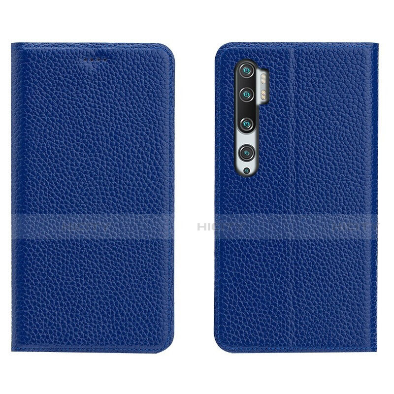 Custodia Portafoglio In Pelle Cover con Supporto T16 per Xiaomi Mi Note 10 Blu