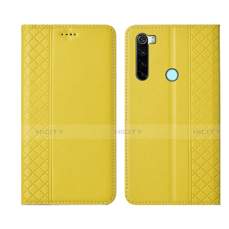 Custodia Portafoglio In Pelle Cover con Supporto T16 per Xiaomi Redmi Note 8 Giallo