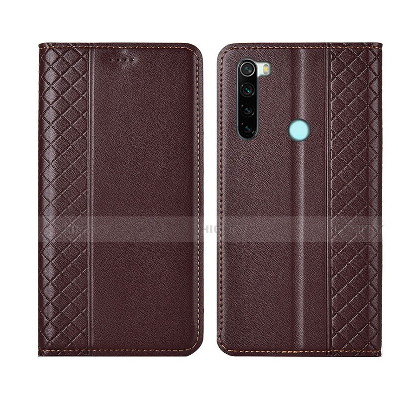 Custodia Portafoglio In Pelle Cover con Supporto T16 per Xiaomi Redmi Note 8 Marrone