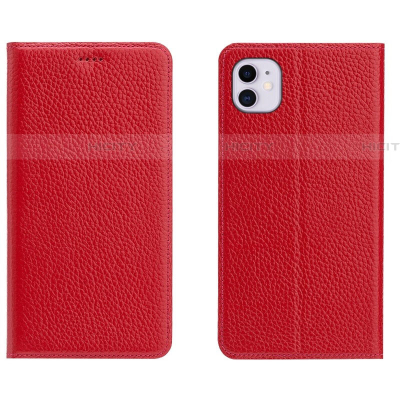 Custodia Portafoglio In Pelle Cover con Supporto T17 per Apple iPhone 11 Rosso