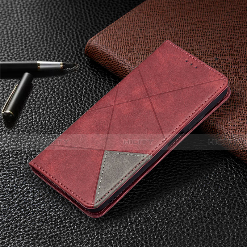 Custodia Portafoglio In Pelle Cover con Supporto T17 per Xiaomi Poco M3 Rosso