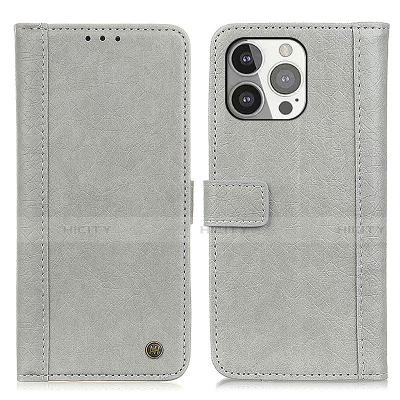 Custodia Portafoglio In Pelle Cover con Supporto T18 per Apple iPhone 13 Pro Grigio