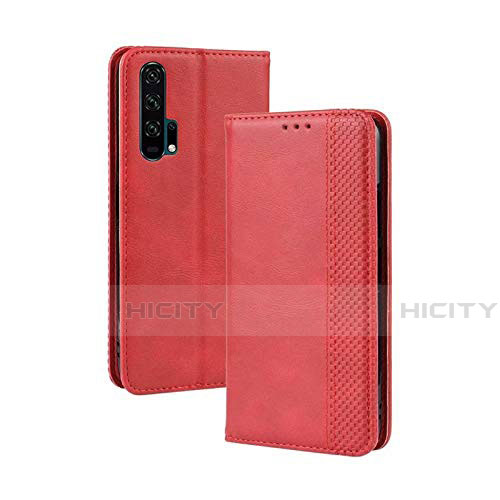 Custodia Portafoglio In Pelle Cover con Supporto T18 per Huawei Honor 20 Pro Rosso