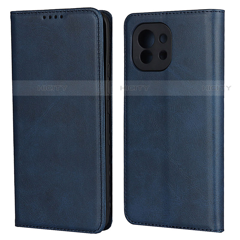 Custodia Portafoglio In Pelle Cover con Supporto T20 per Xiaomi Mi 11 Lite 5G Blu