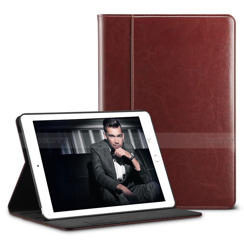 Custodia Portafoglio In Pelle Cover con Supporto U01 per Apple iPad Pro 10.5 Marrone