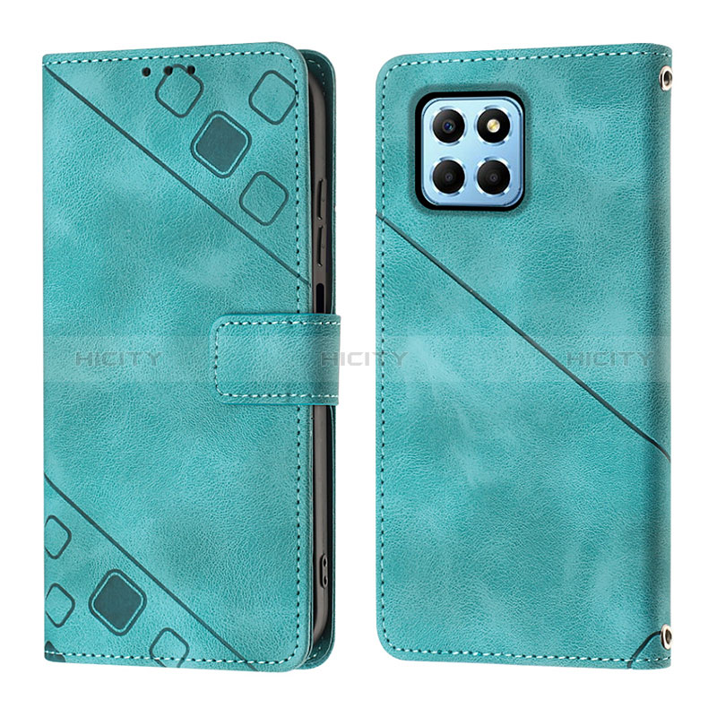 Custodia Portafoglio In Pelle Cover con Supporto Y01B per Huawei Honor 70 Lite 5G Verde